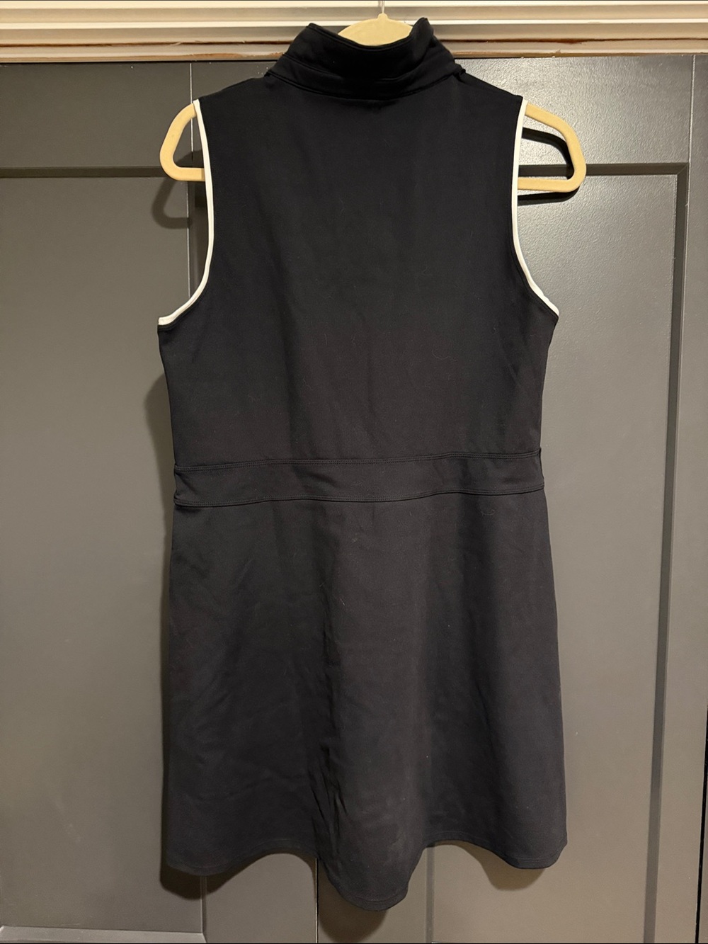 HALARA Black Sleeveless Golf or Tennis Dress with White Trim - Picture 2 of 5